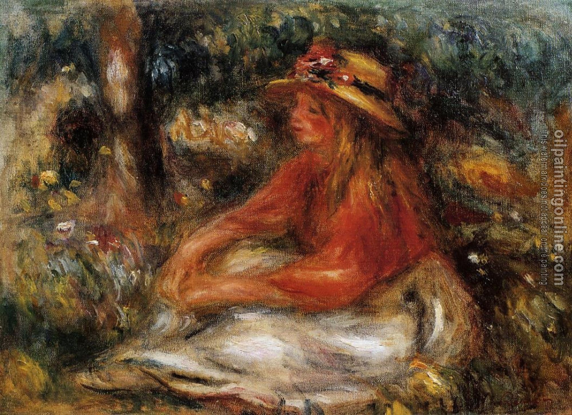 Renoir, Pierre Auguste - Young Woman Seated on the Grass